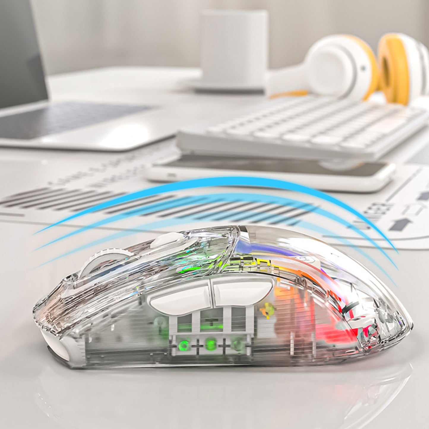 SKYLOONG Transparent Shell Mute Mouse Tri-mode