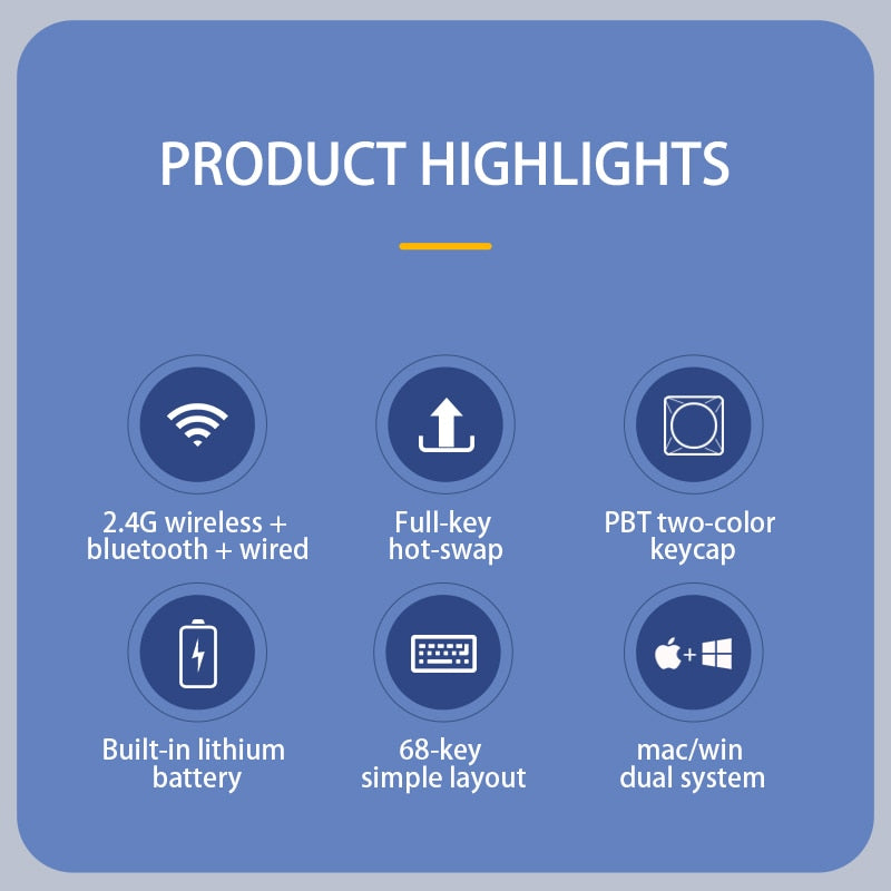 Aigo A68 Bluetooth Mechanical Keyboard Tri-Mode