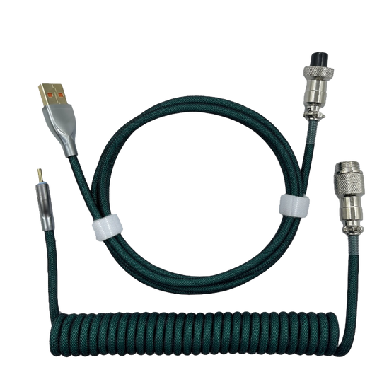 1.8M Dark Green Coiled Cable type C