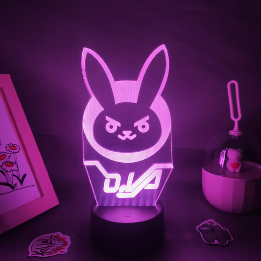 Overwatches OW لعبة الشكل Dva مصباح