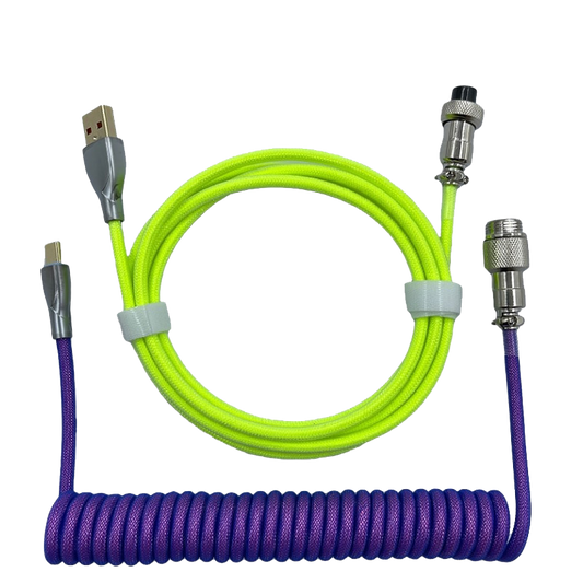 1.8M Green & Purple Coiled Cable type C
