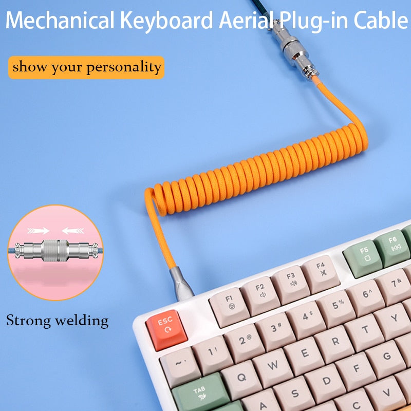 1.8M Pink Coiled Cable type C