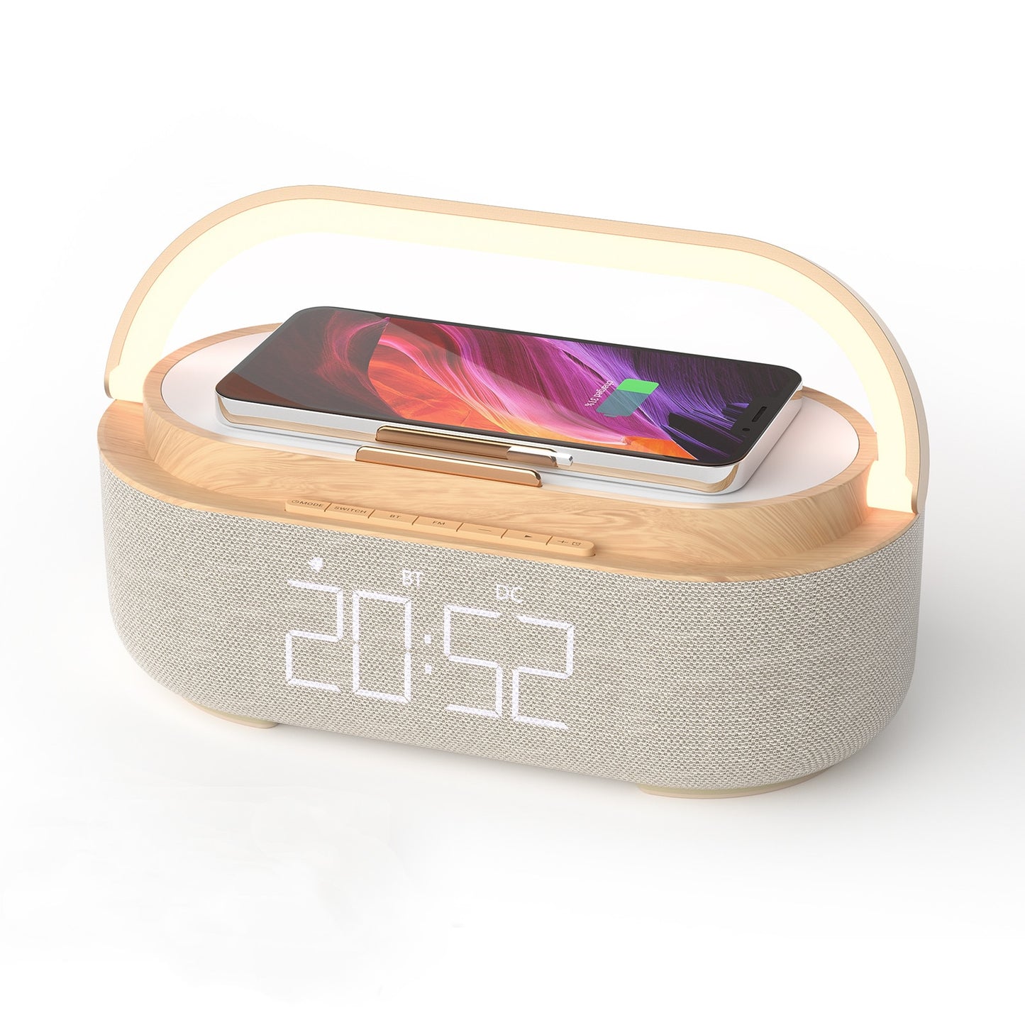 Bluetooth Speaker Digital Alarm Clock with Wireless Charging