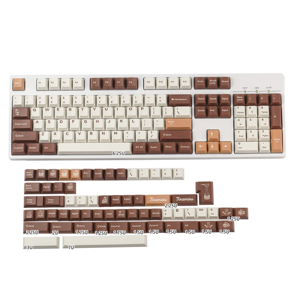 Tiramisu PBT Cherry Profile Keycaps