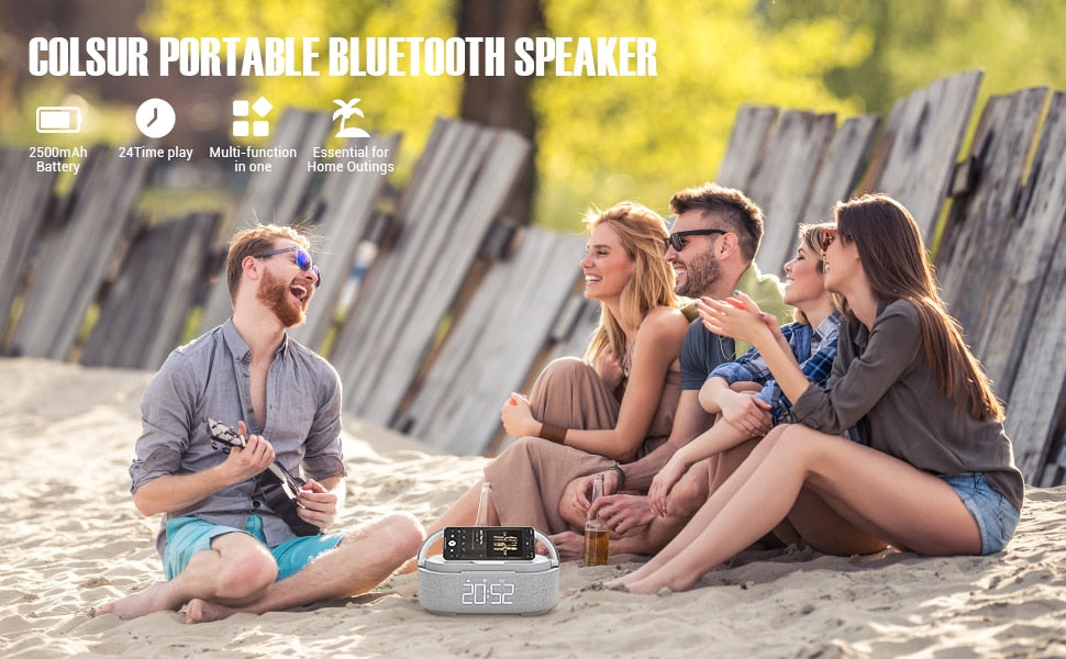 Bluetooth Speaker Digital Alarm Clock with Wireless Charging