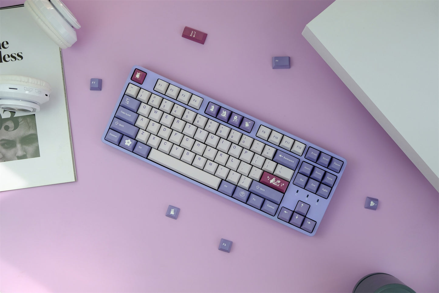 Rabbit cherry profile PBT Keycaps