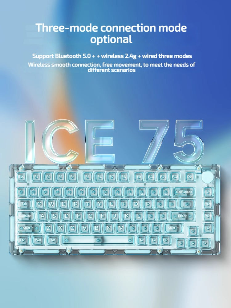 MonsGeek Ice75 Transparent Mechanical Keyboard