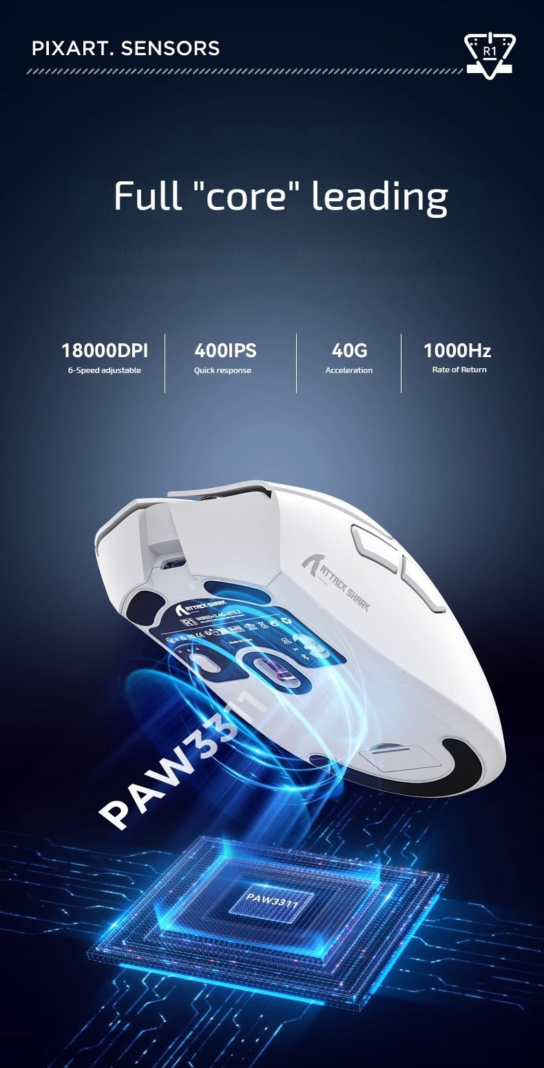 Attack Shark R1 Lightweight 59g 18k dpi Gaming Mouse