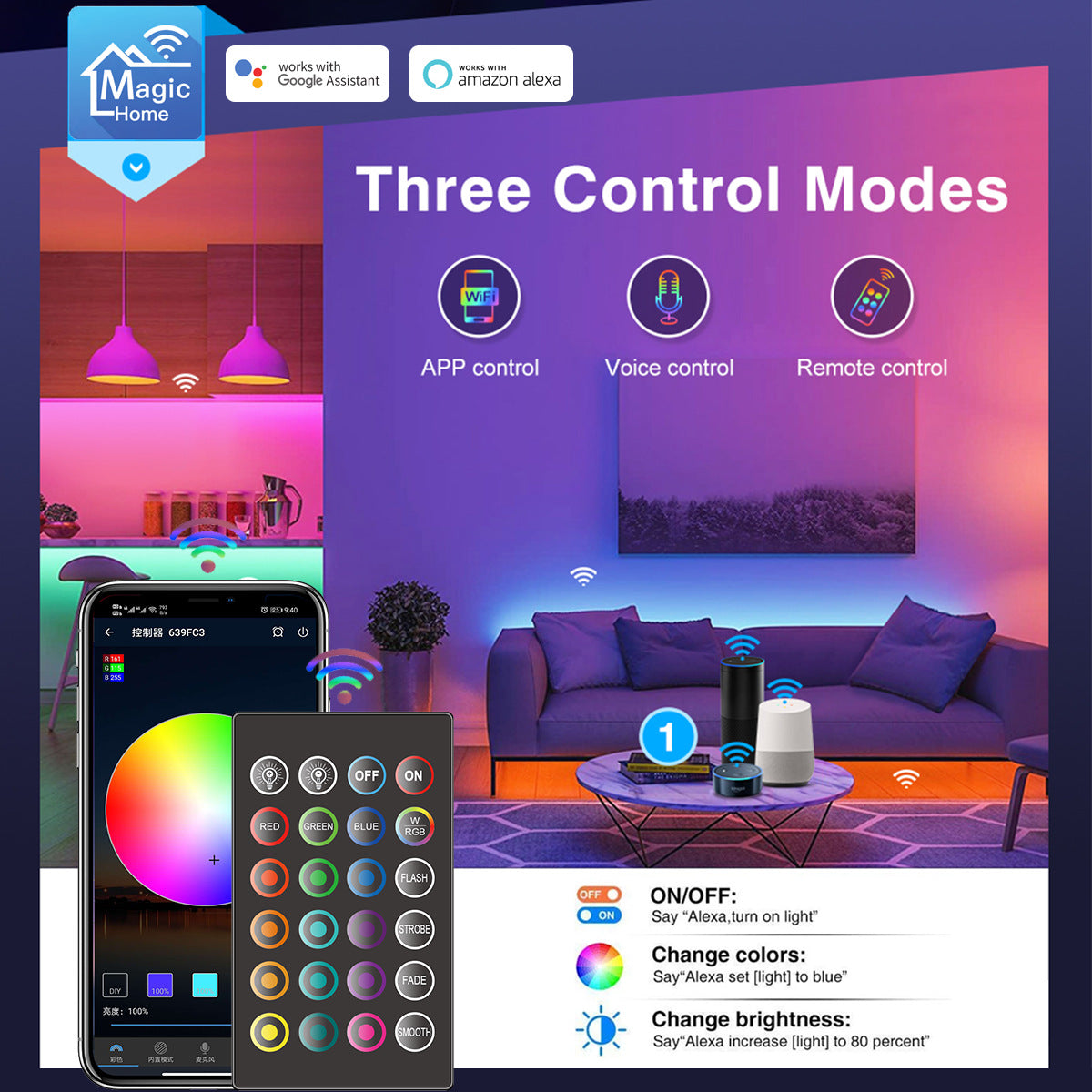 Smart V2 LED Strip WiFi, APP and Remote Control