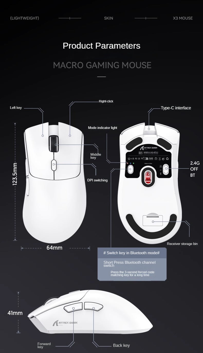 Attack Shark R1 Lightweight 59g 18k dpi Gaming Mouse