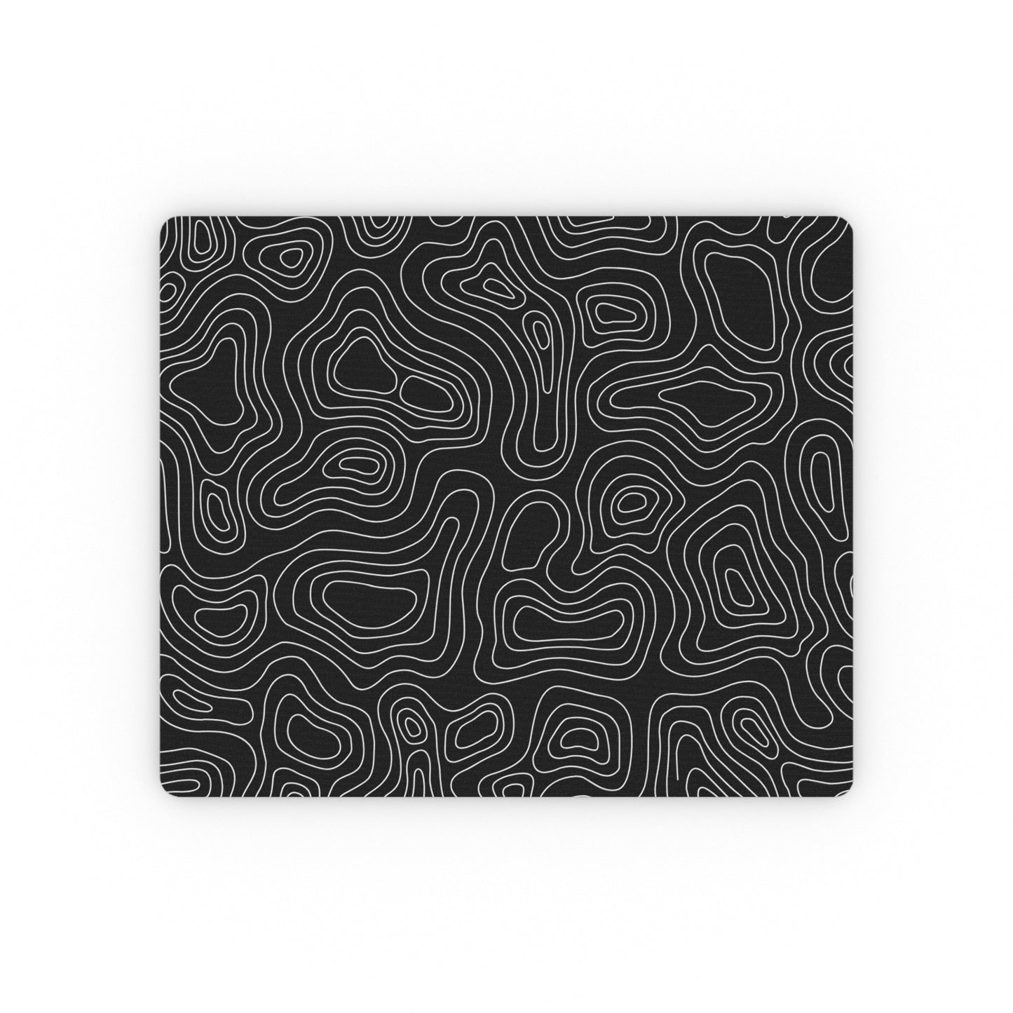 Black Topo Glass Mouse Pad