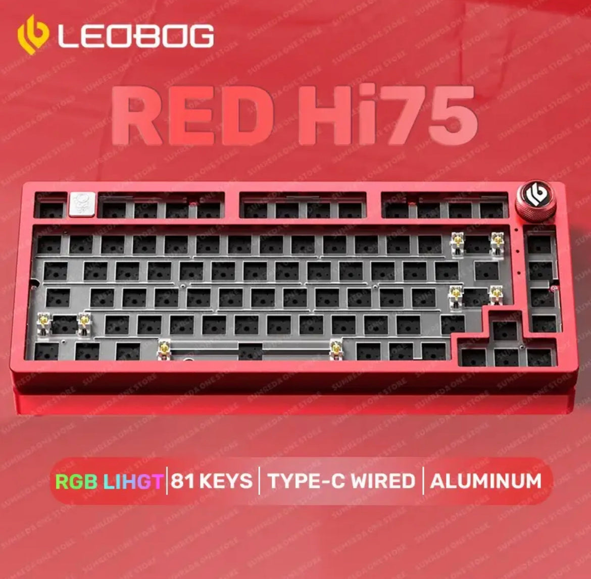 طقم لوحة مفاتيح سلكية من سبائك الألومنيوم LEOBOG Hi75 Rgb 