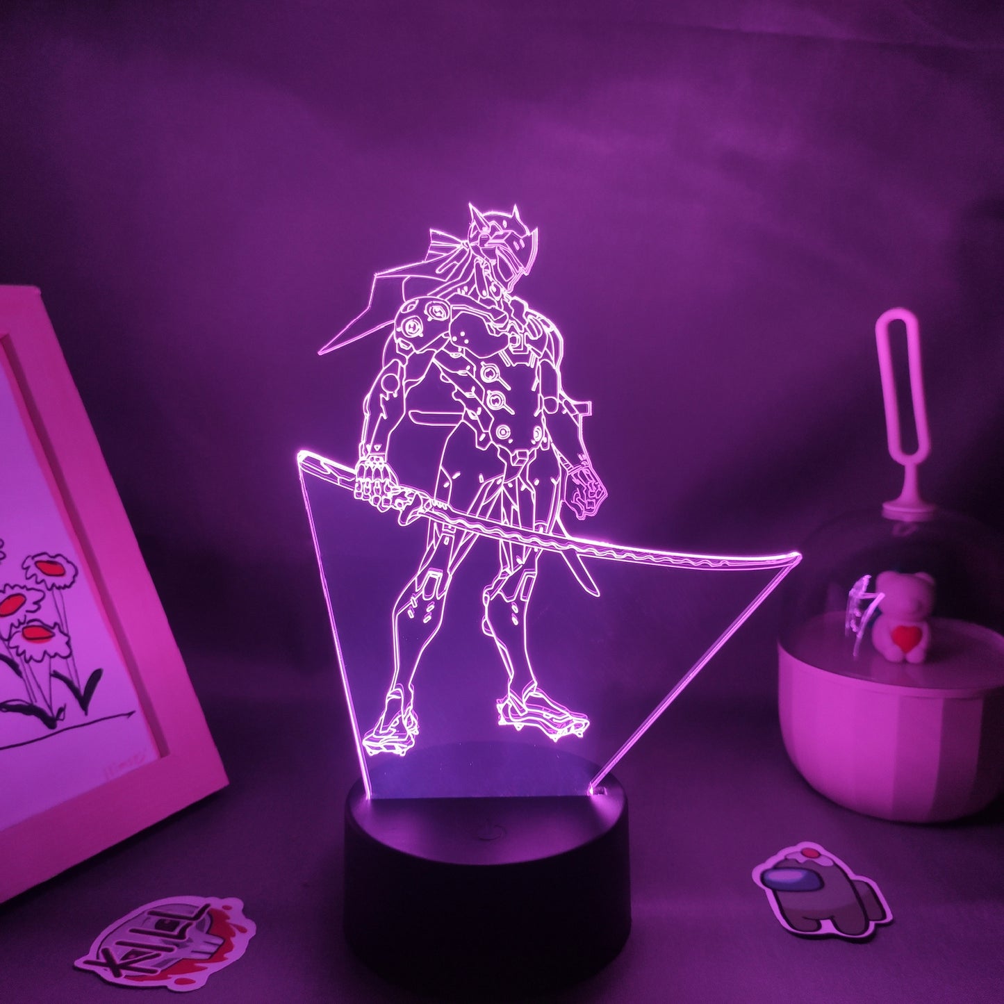 Overwatches OW Game Figure Shimada Genji 3D Lamps