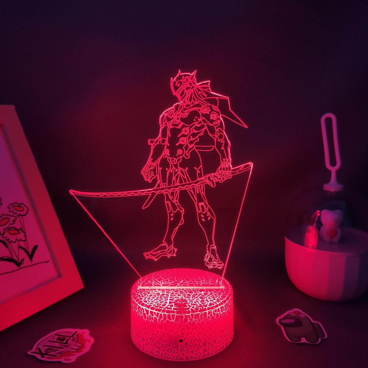 Overwatches OW Game Figure Shimada Genji 3D Lamps