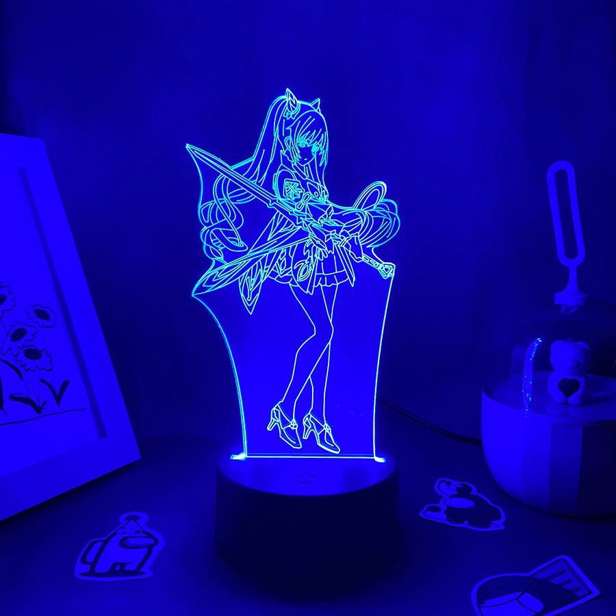 Genshin Impact Game Figure Keqing 3D Led Night Light