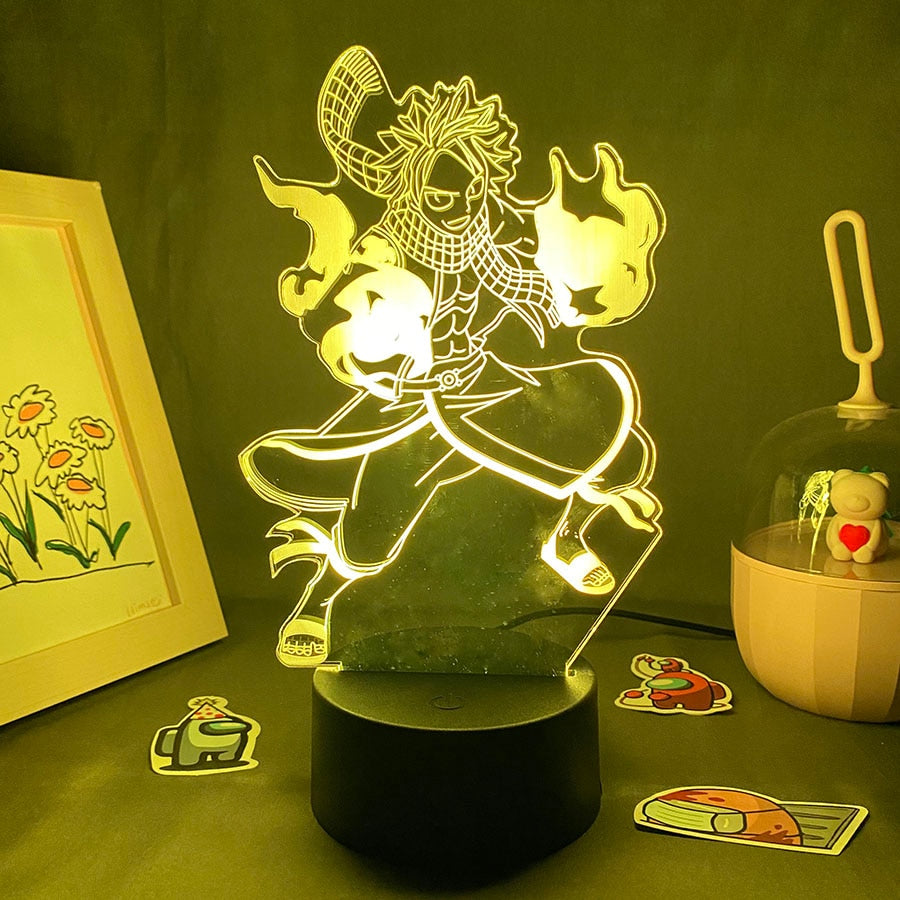 Fairy Tail Figure Natsu Dragnee 3D Led Night Light