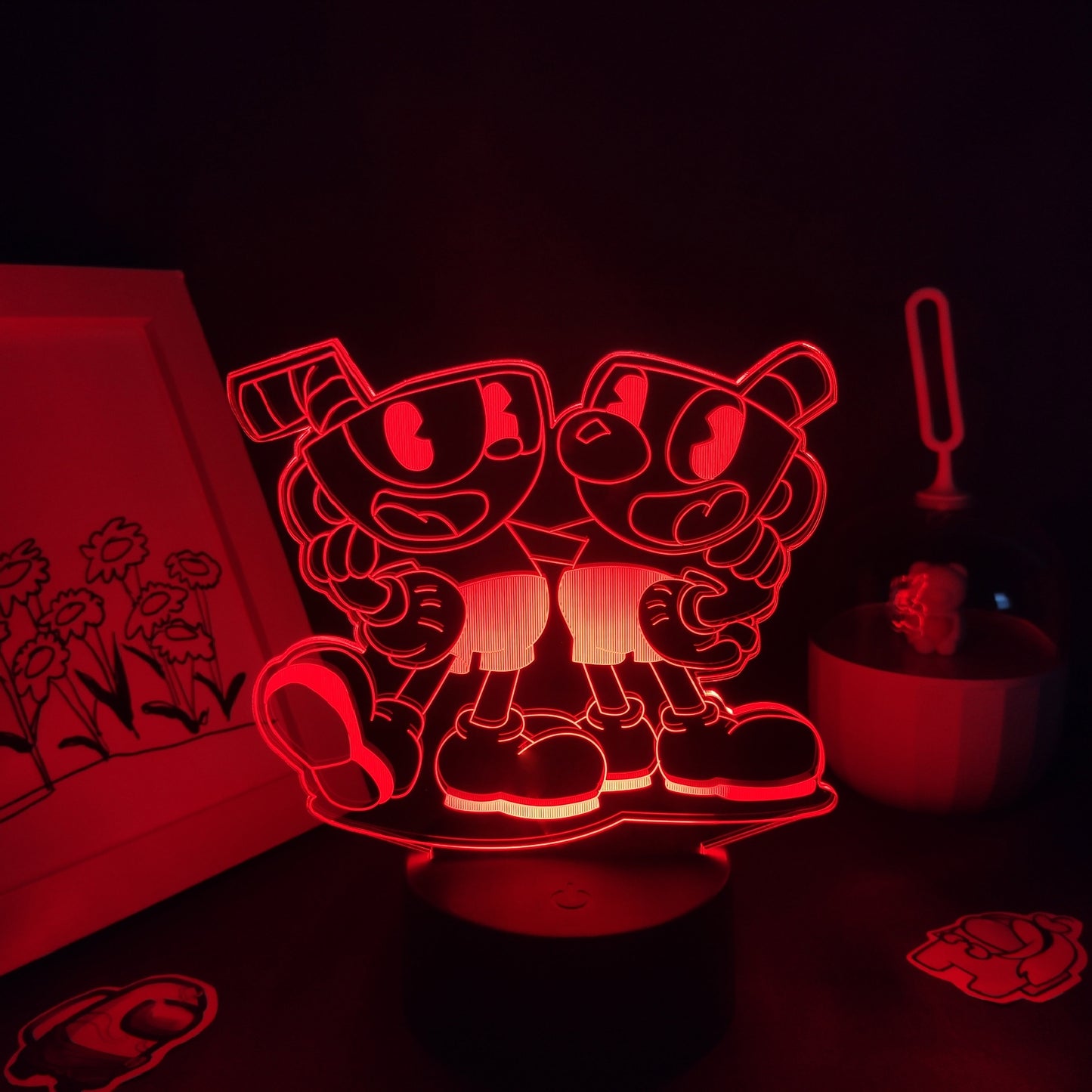 Cuphead Mugman Game 3D Led Lava Lamps