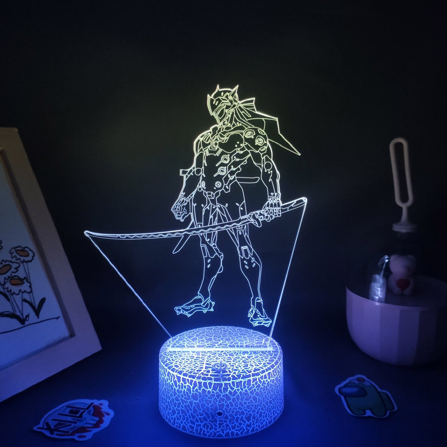 Overwatches OW Game Figure Shimada Genji 3D Lamps