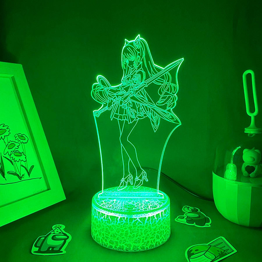 Genshin Impact Game Figure Keqing 3D Led Night Light