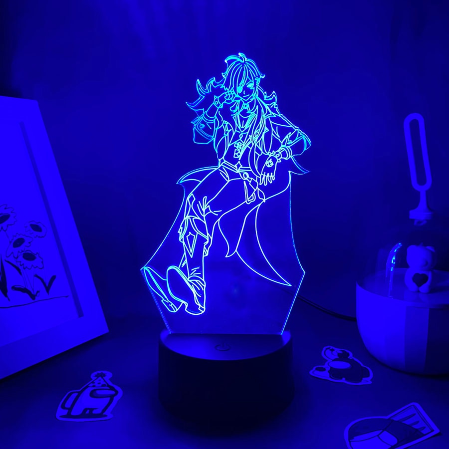 Genshin Impact Game Figure Kaeya 3D Night Light