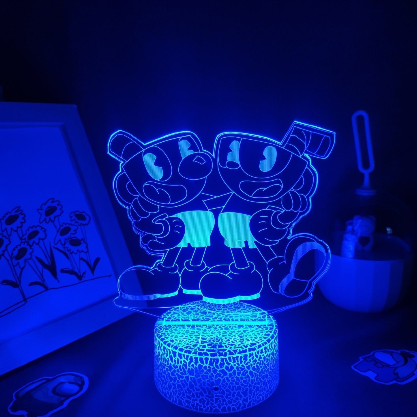 Cuphead Mugman Game 3D Led Lava Lamps