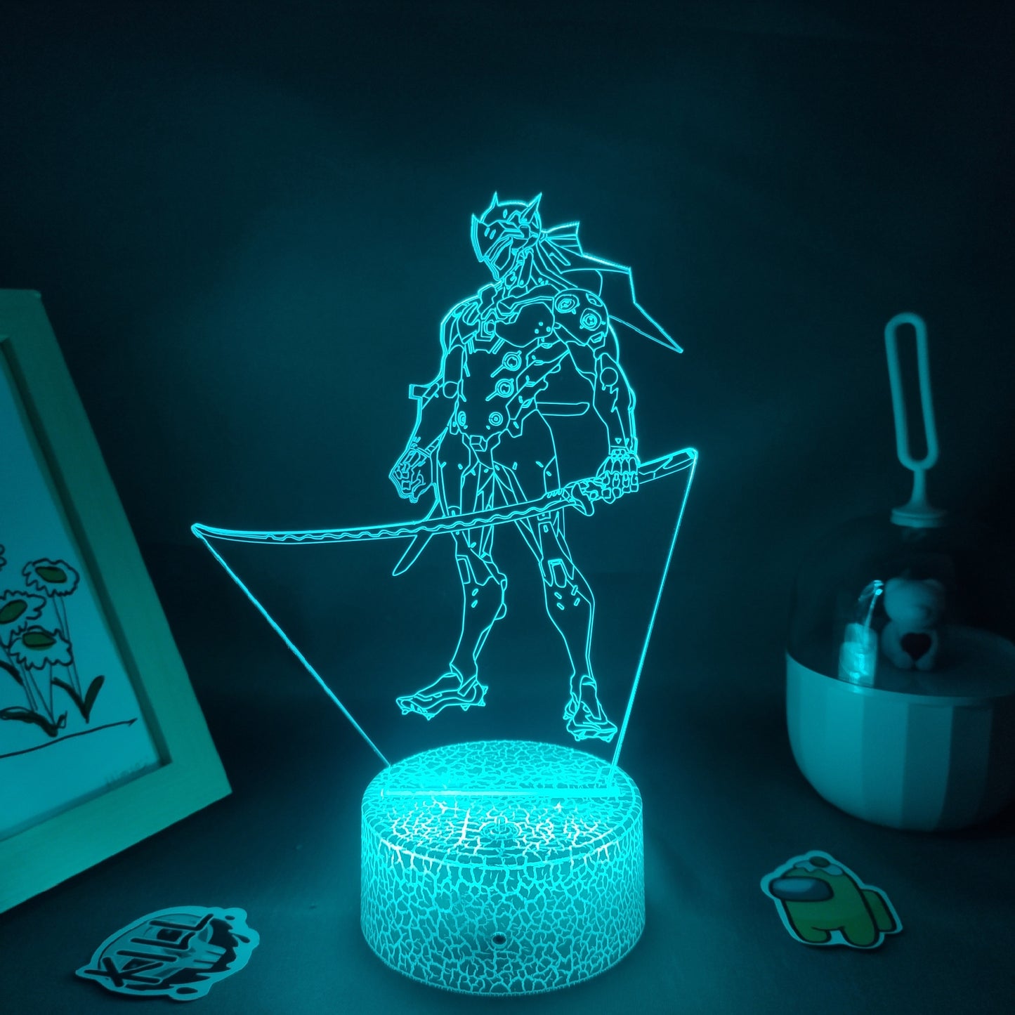 Overwatches OW Game Figure Shimada Genji 3D Lamps