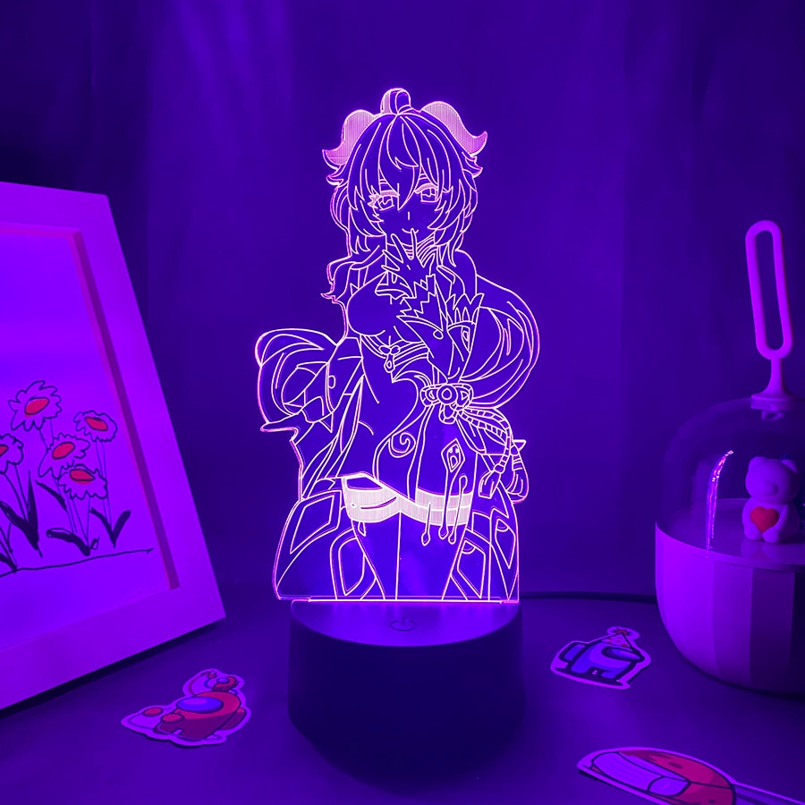 Genshin Impact Game Figure Night Lights