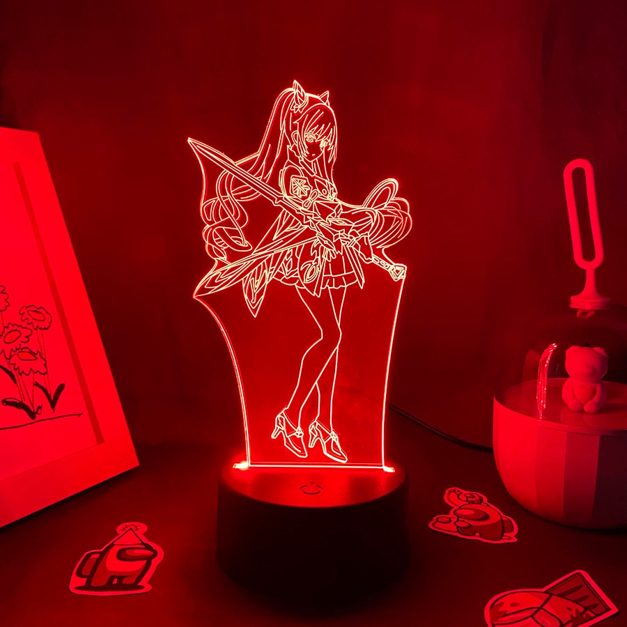 Genshin Impact Game Figure Keqing 3D Led Night Light