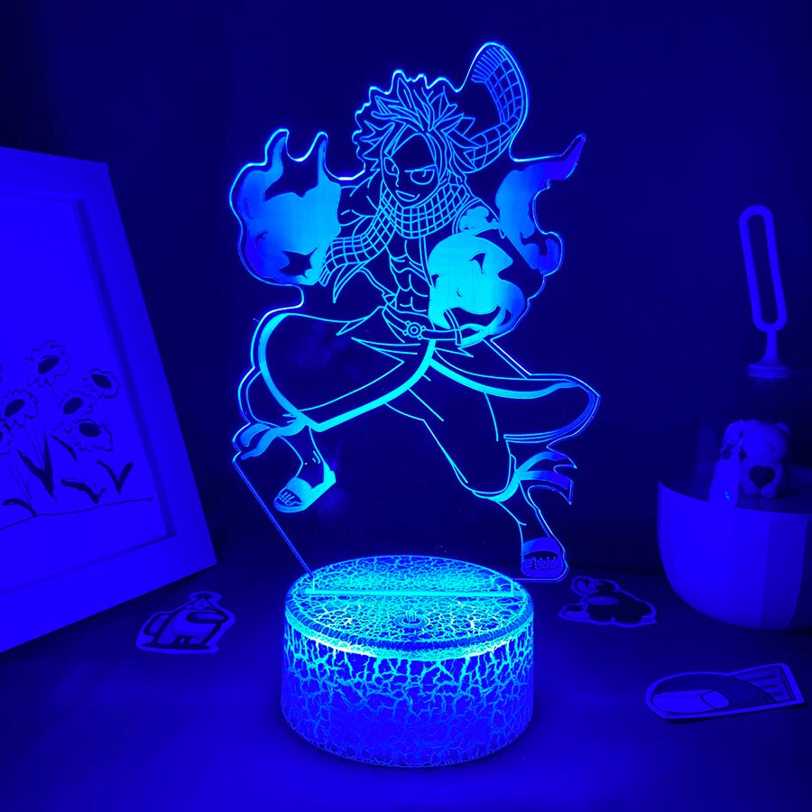 Fairy Tail Figure Natsu Dragnee 3D Led Night Light