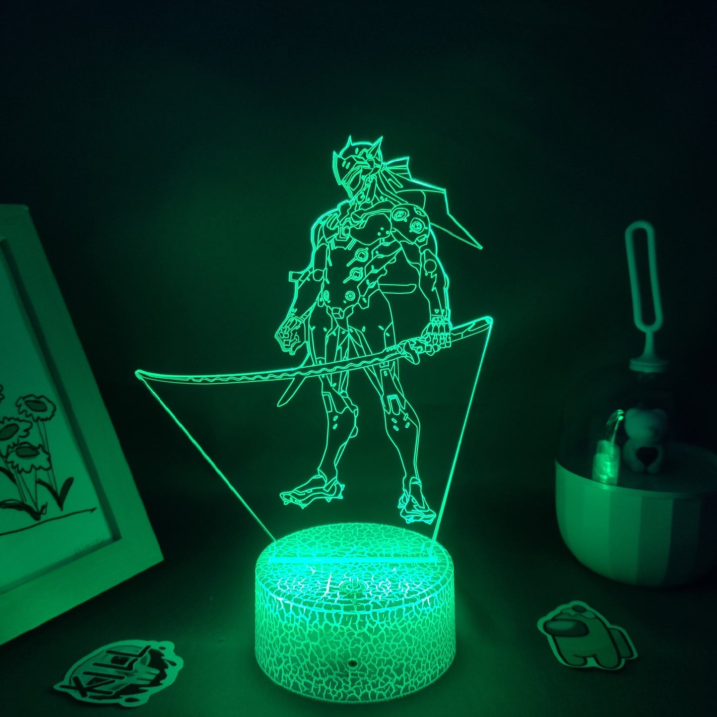 Overwatches OW Game Figure Shimada Genji 3D Lamps