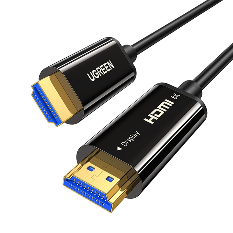 UGREEN 8K HDMI كابل ألياف بصرية HDMI 2.1 ديناميكي HDR 8K/60 هرتز 4K/120 هرتز فائق السرعة 48 جيجابت في الثانية eARC 3D HDCP2.2 لتلفزيون سامسونج 8K