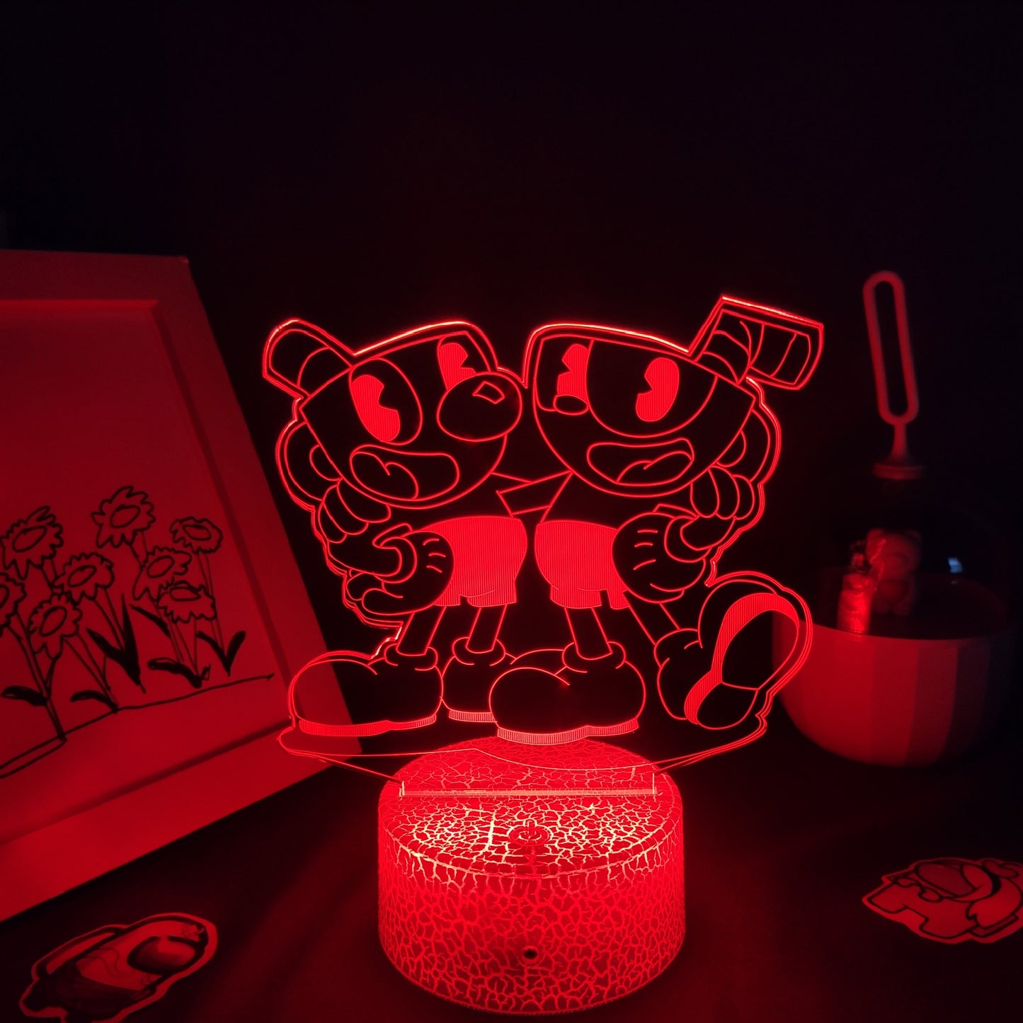 Cuphead Mugman Game 3D Led Lava Lamps