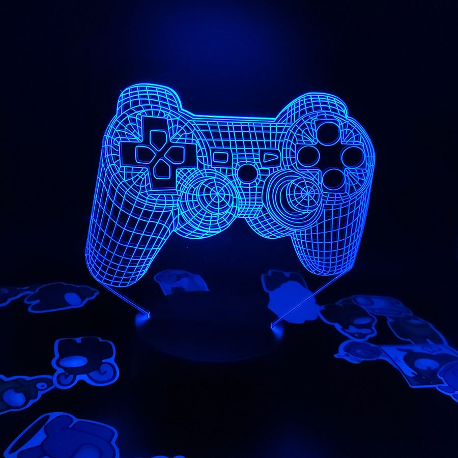 Gamepad Controller 3D illusion Battery Night Lights