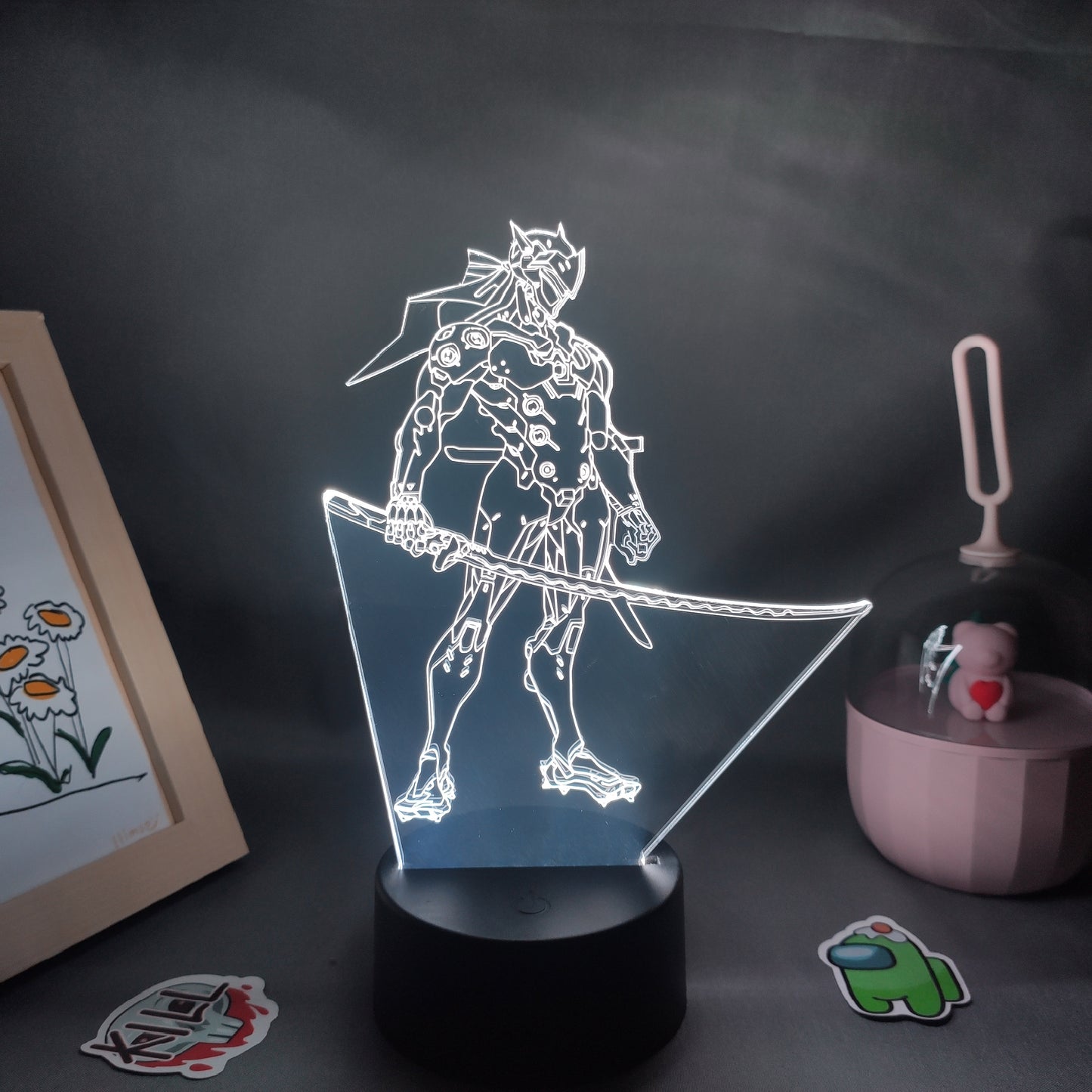 Overwatches OW Game Figure Shimada Genji 3D Lamps