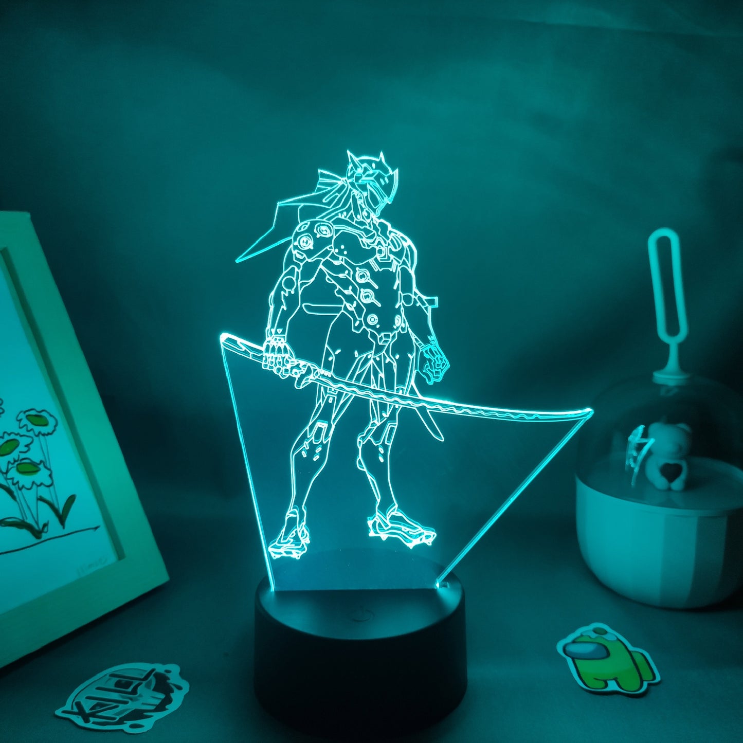 Overwatches OW Game Figure Shimada Genji 3D Lamps