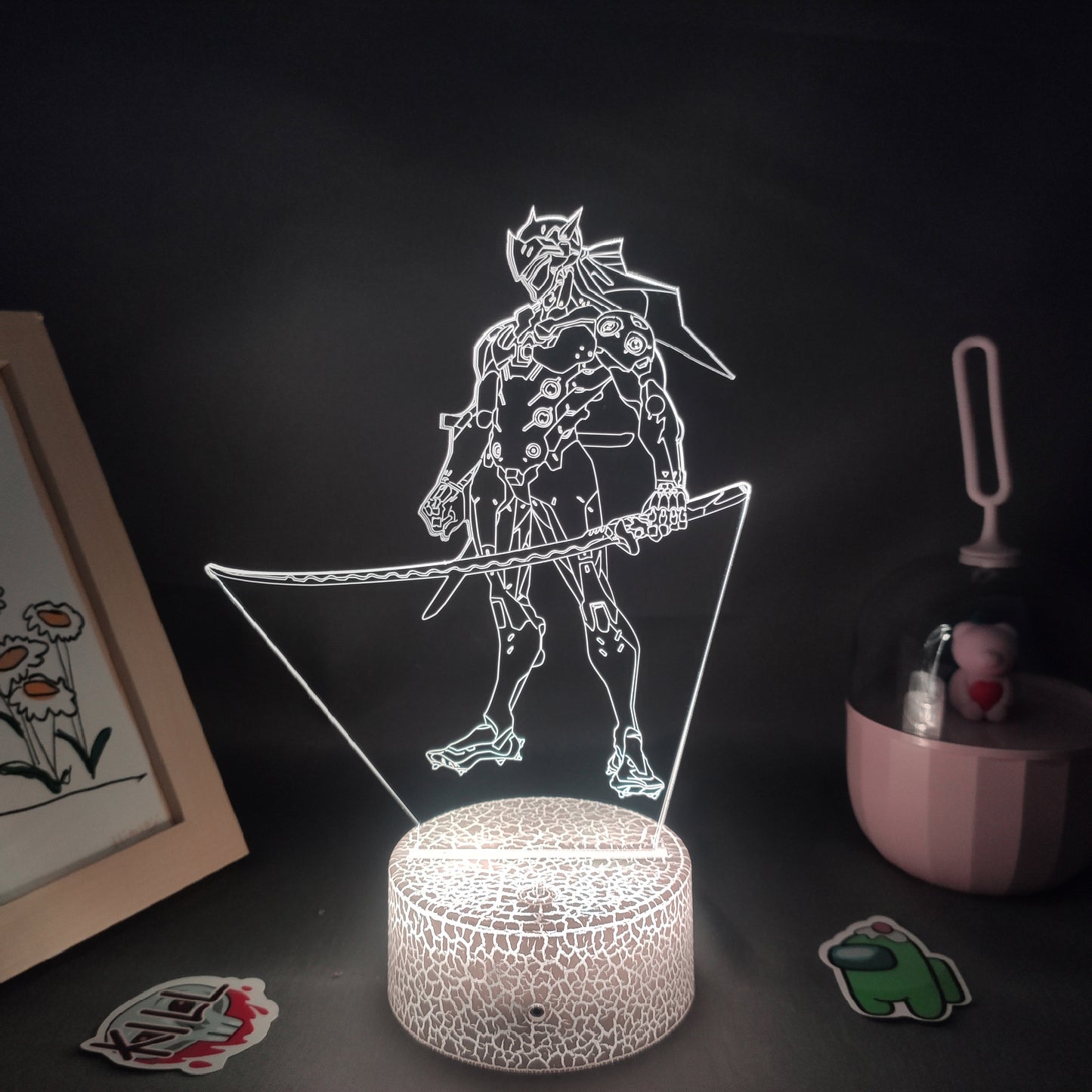 Overwatches OW Game Figure Shimada Genji 3D Lamps