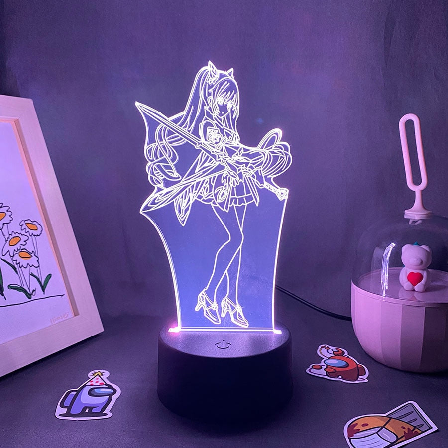 Genshin Impact Game Figure Keqing 3D Led Night Light