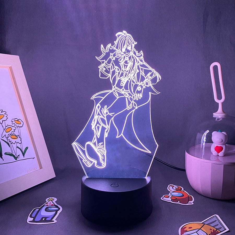 Genshin Impact Game Figure Kaeya 3D Night Light