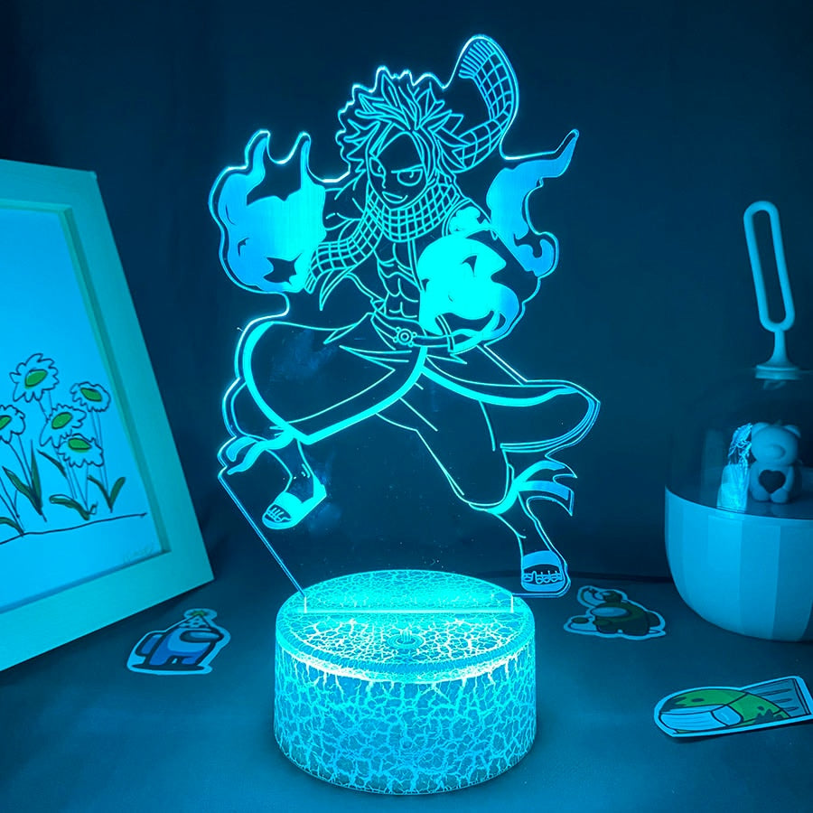 Fairy Tail Figure Natsu Dragnee 3D Led Night Light