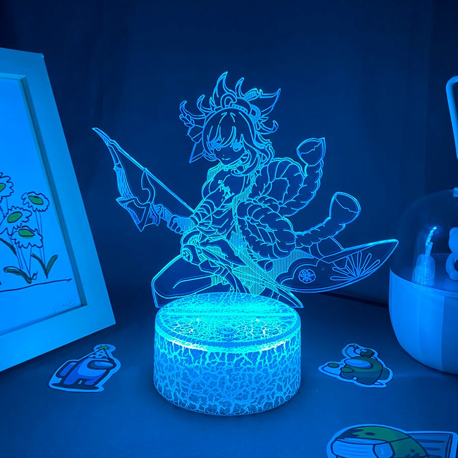 Genshin Impact Game Figure Night Lights