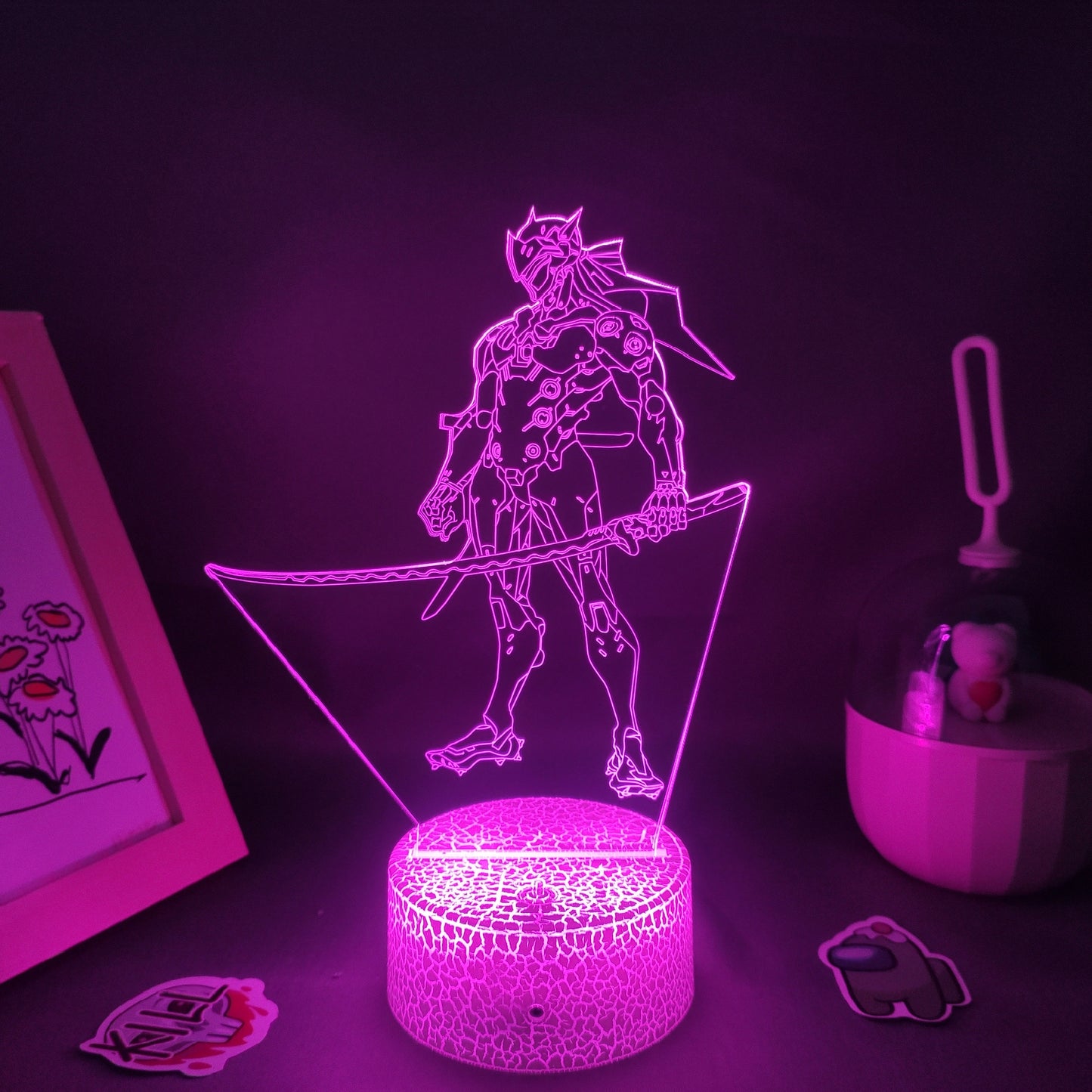 Overwatches OW Game Figure Shimada Genji 3D Lamps