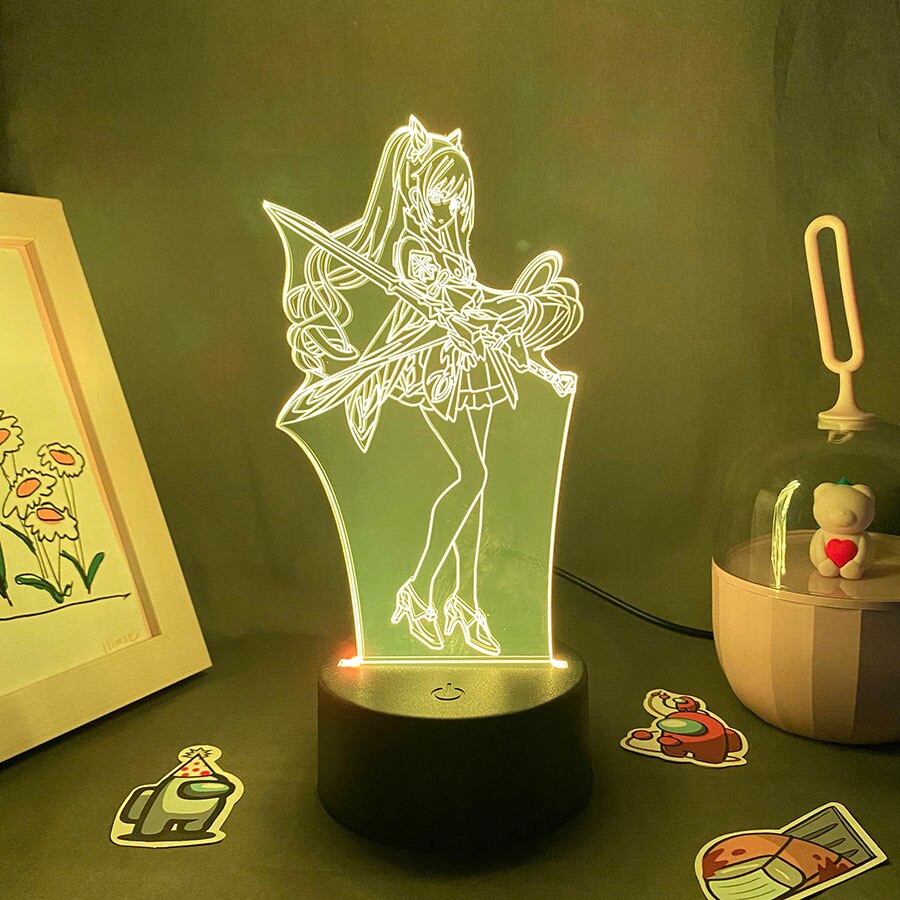 Genshin Impact Game Figure Keqing 3D Led Night Light