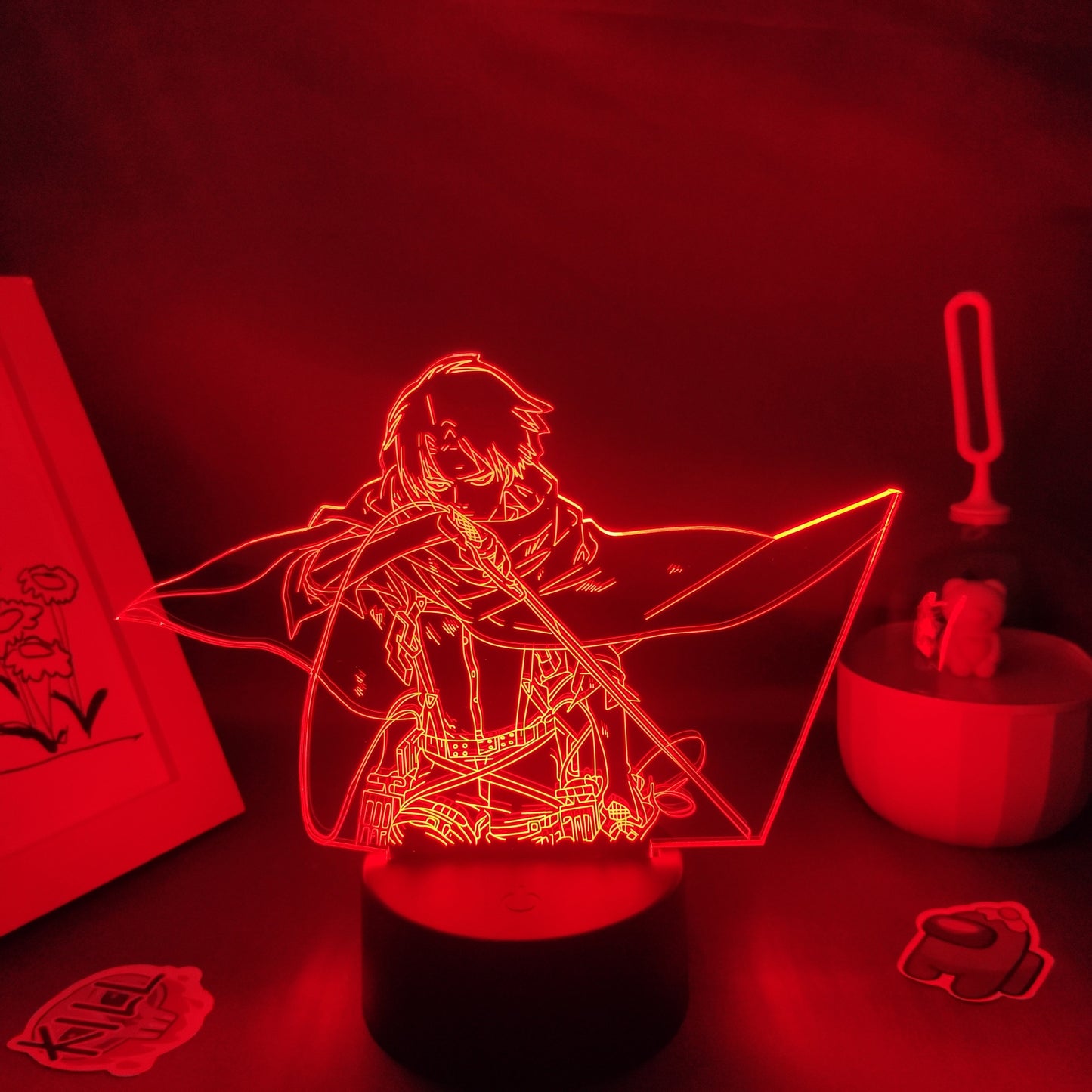 Levi Ackerman Attack on Titan Figure 3D Night Lights