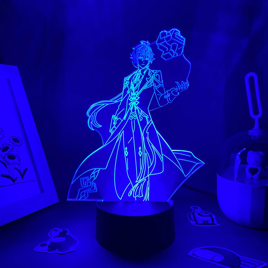 Genshin Impact Game Figure Zhongli 3D Night Lights