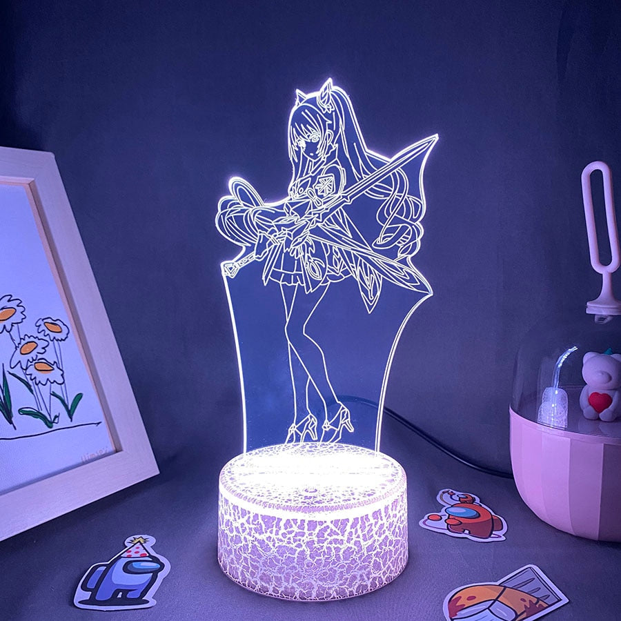 Genshin Impact Game Figure Keqing 3D Led Night Light