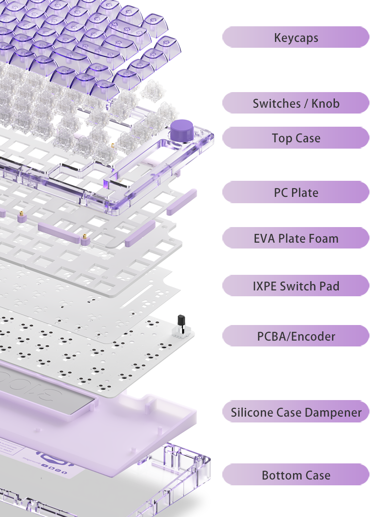 MonsGeek Ice75 Transparent Mechanical Keyboard