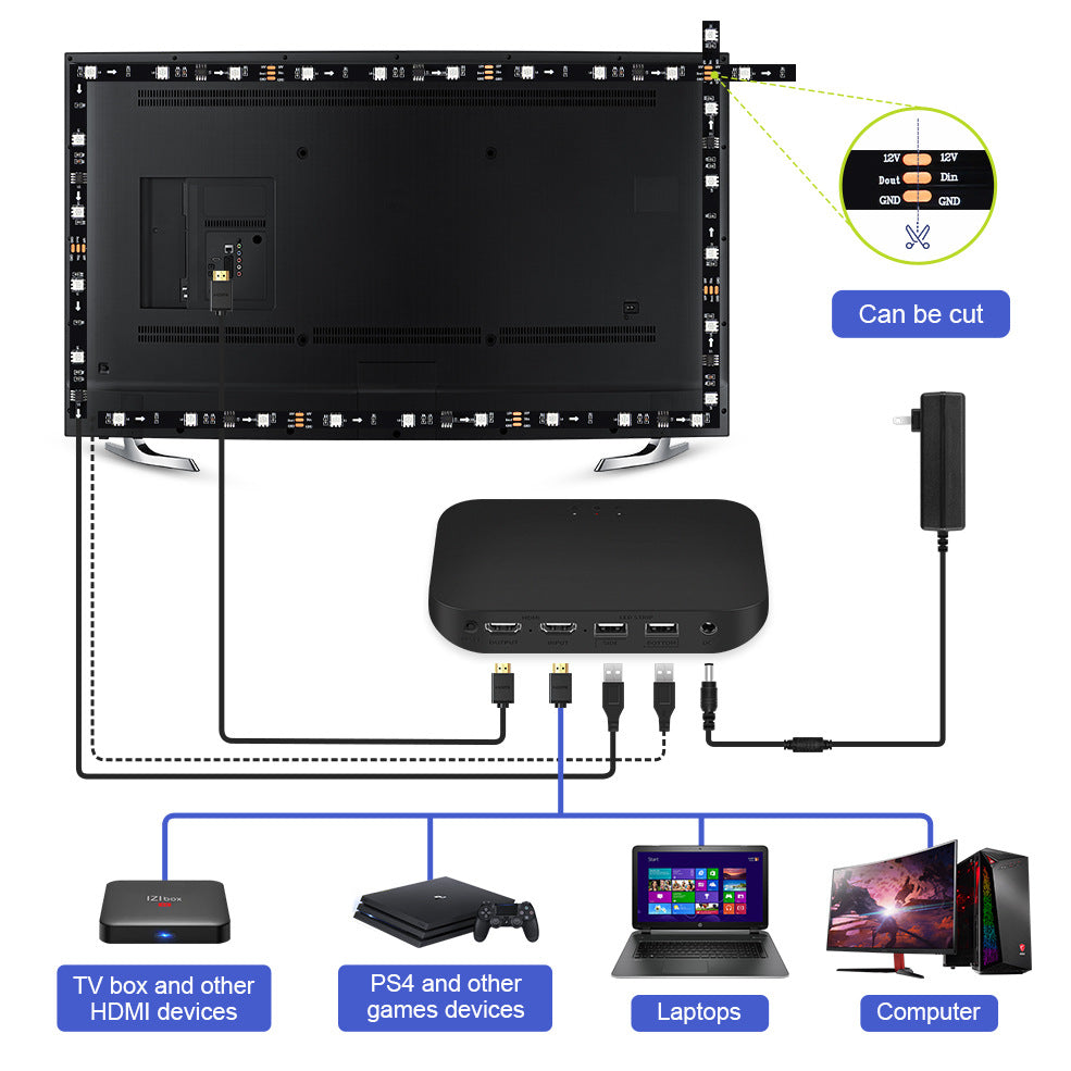 مزامنة التلفزيون LED الذكية مع تلفزيون 4K HDMI