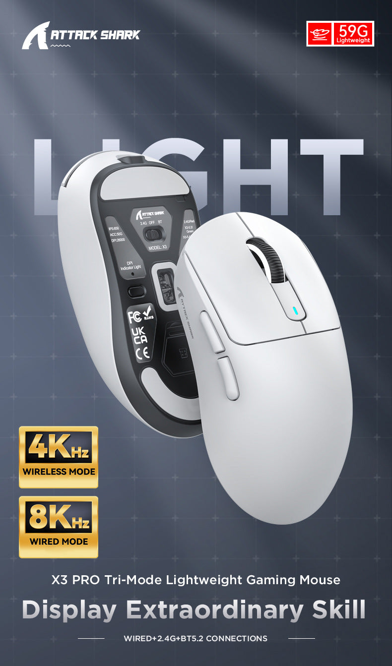 X3PRO Attack Shark x Mamba 4-8Khz 26K DPI E-Sports Mouse