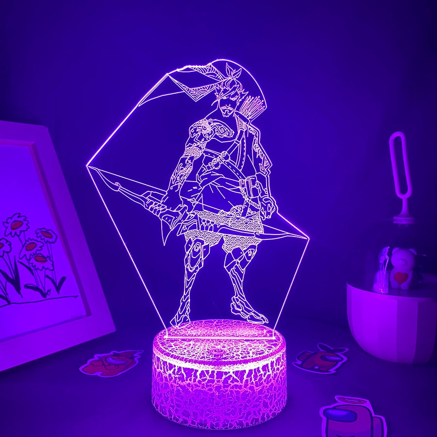 Overwatches OW Game Figure Hanzo 3D Night Lights