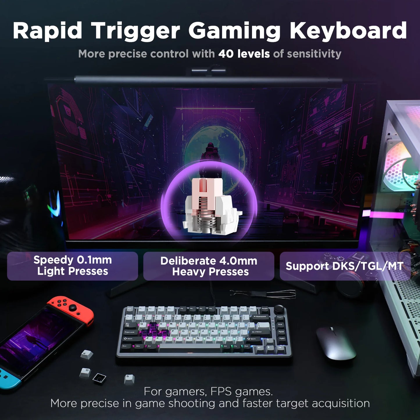 YUNZII RT75 Hyper Fast Magnetic Gaming Keyboard